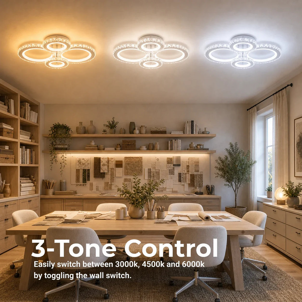 Lustra LED cu telecomanda si cristal NOVA ROTONDA RGB 82W, 4 Cercuri, lumina Rece/Calda/Neutra, Dimabila, Crom - 02_LT075-4.png