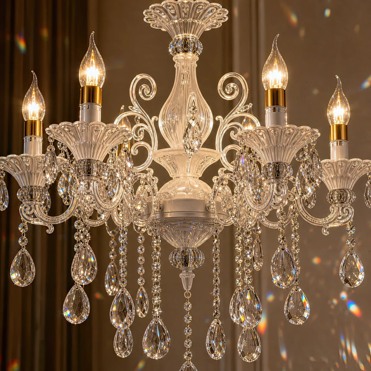 Candelabru SANSSOUCI 6xE14 Cristal si Metal – Design Clasic, Alb Argintiu - 05_CC220-6WH.png