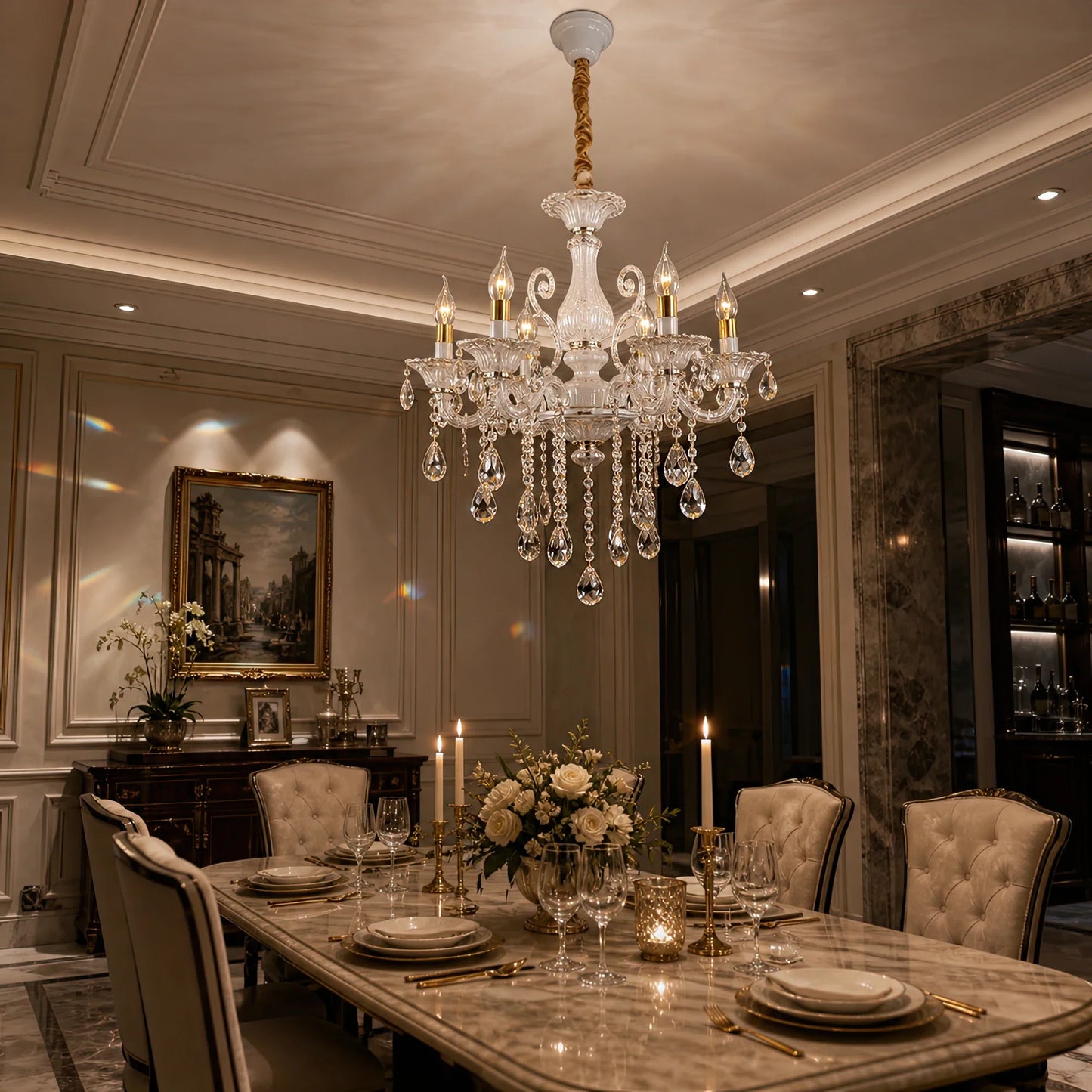 Candelabru SANSSOUCI 6xE14 Cristal si Metal – Design Clasic, Alb Argintiu - 06_CC220-6WH.png
