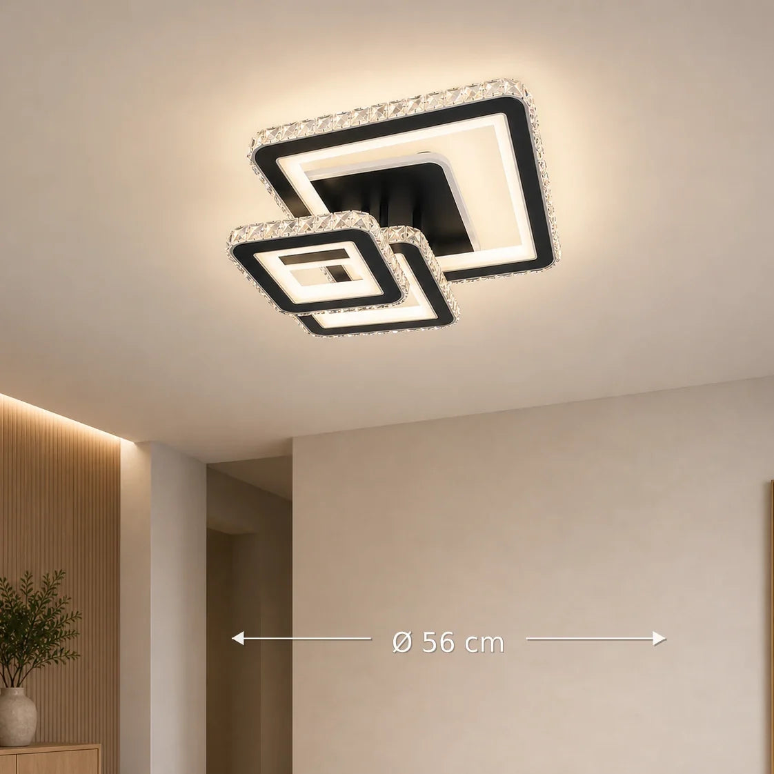 Lustra LED cu telecomanda si cristal LEILA 88W, 3 Patrate, lumina Rece/Calda/Neutra, Dimabila, Negru Crom Lucios - 08_LT078-3BK.png
