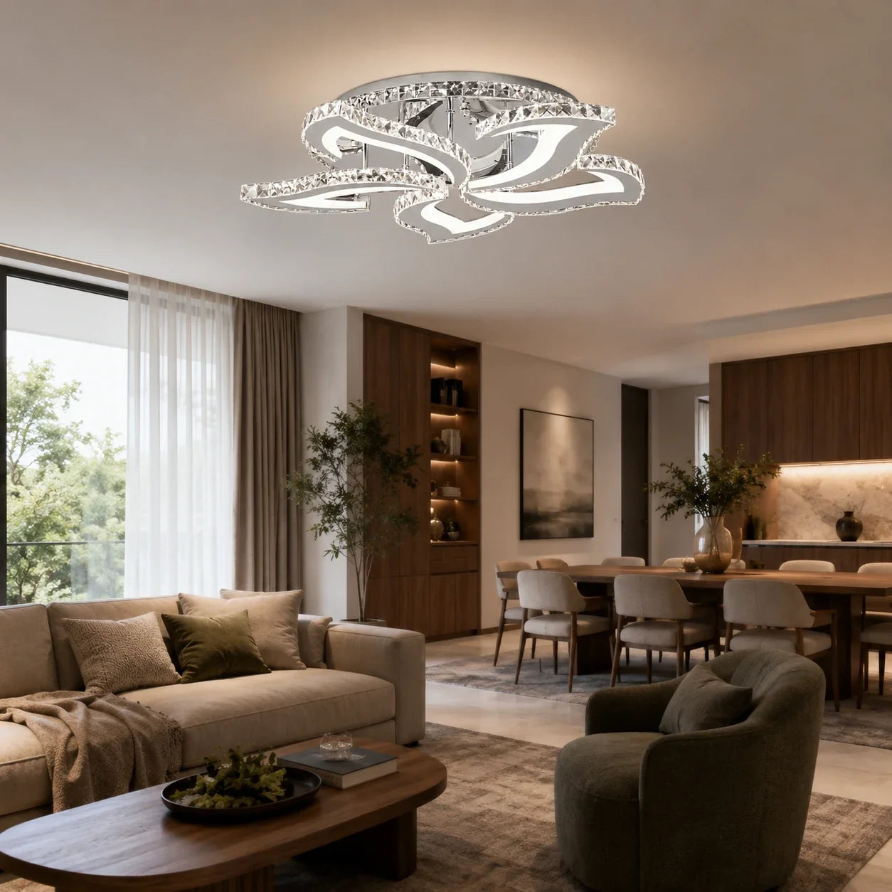 Lustra LED cu telecomanda si cristal Alejandro RGB 88W, 5 Flori, lumina Rece/Calda/Neutra, Dimabila, Crom Lucios - 09_LT071-5.png