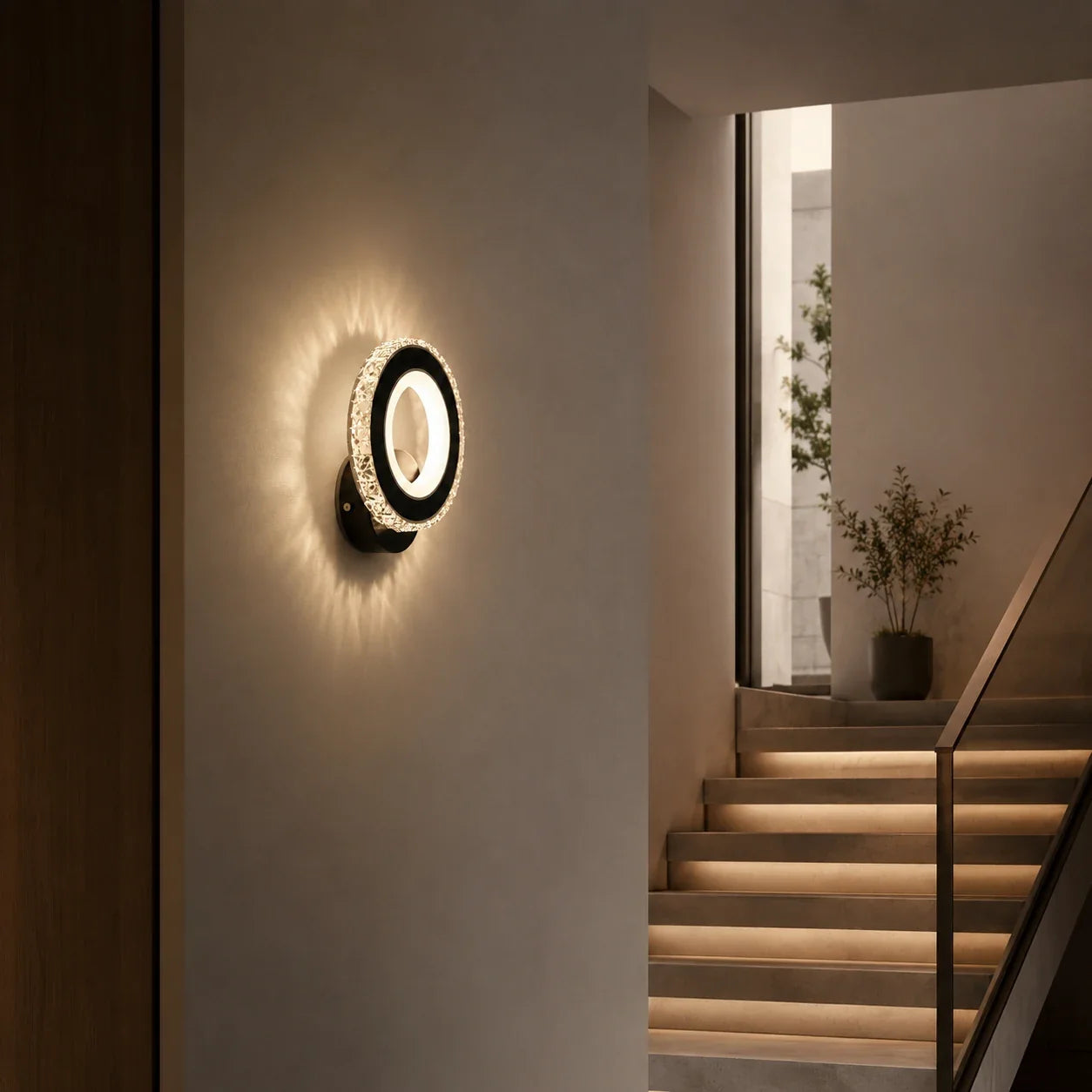 Aplica LED NOVA Rotonda, 16W, Negru & Inox, lumina Calda/Rece/Neutra - 12_AL073-1BK.png
