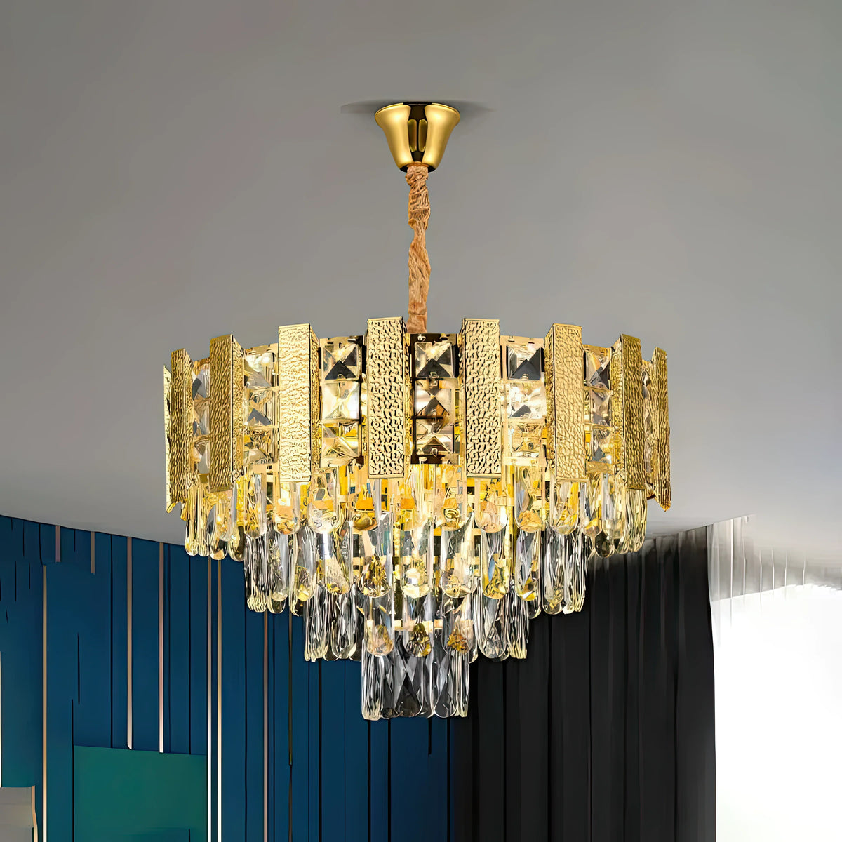 Candelabru Cristal PELES Petito 3xE14, Diametru 27cm, Auriu Lucios, Inaltime Reglabila - 13_CC8958 300GD.png