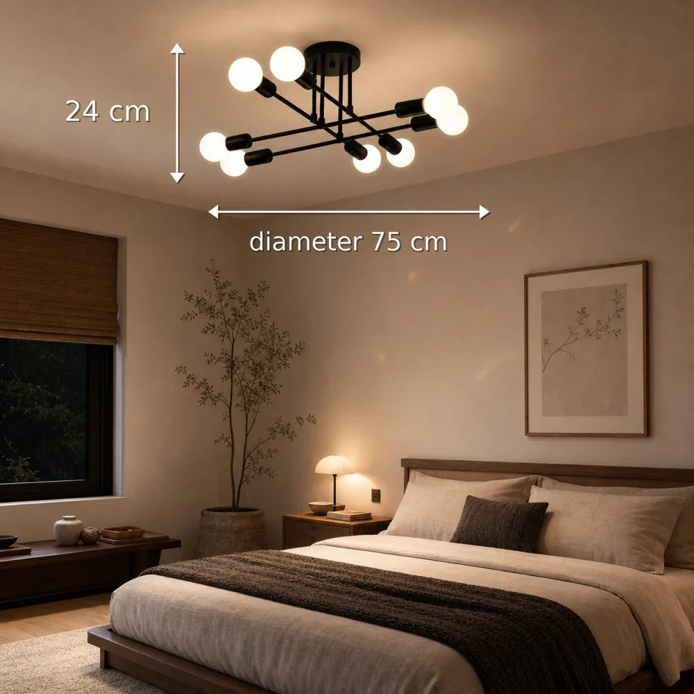 Lustra Clasica Modernist Octa, 8x E27, Negru, Design Modern, Metal, Fara Abajur - 10_LC360-8BK.png