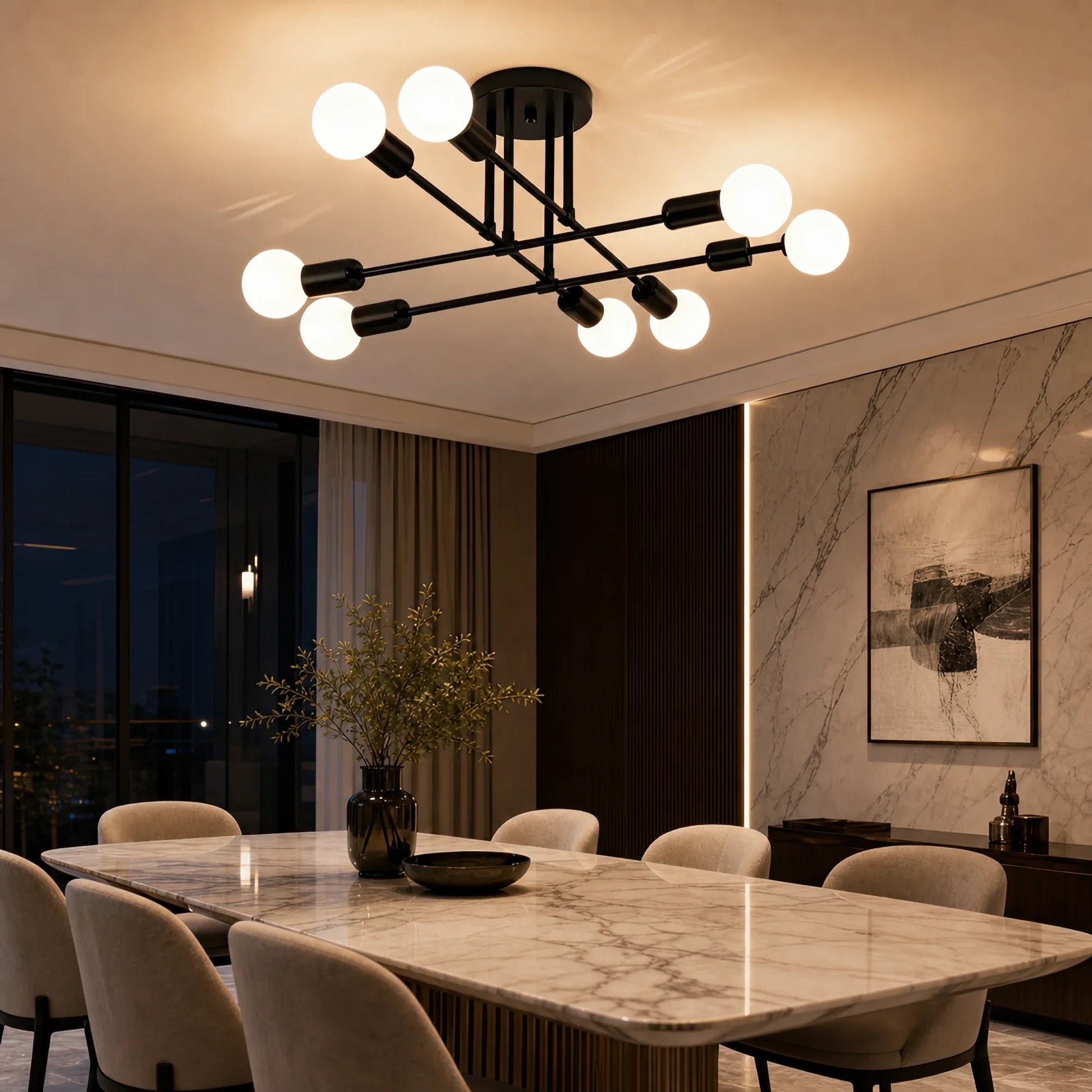 Lustra Clasica Modernist Octa, 8x E27, Negru, Design Modern, Metal, Fara Abajur - 15_LC360-8BK.png