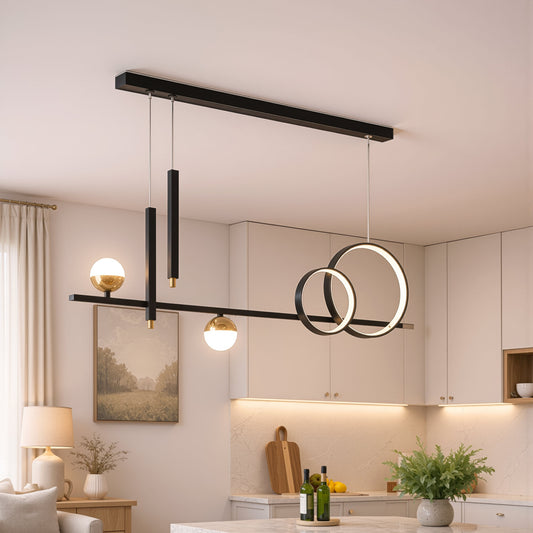 Lustra LED suspendata cu telecomanda DAMARA 44W, lumina Rece/Calda/Neutra, Dimabila, Negru, Inaltime Reglabila Lustre LED cu Telecomanda Default Title Alessandro Design