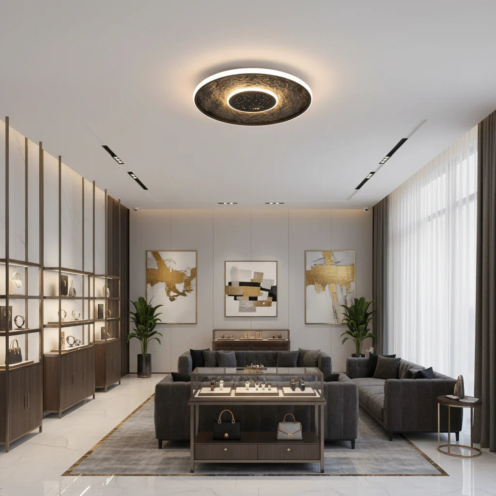 Lustra LED cu telecomandă LT656BK, 3000/4000/6000K, Ø40.5,46W, Negru Lustre LED cu Telecomanda Default Title Alessandro Design