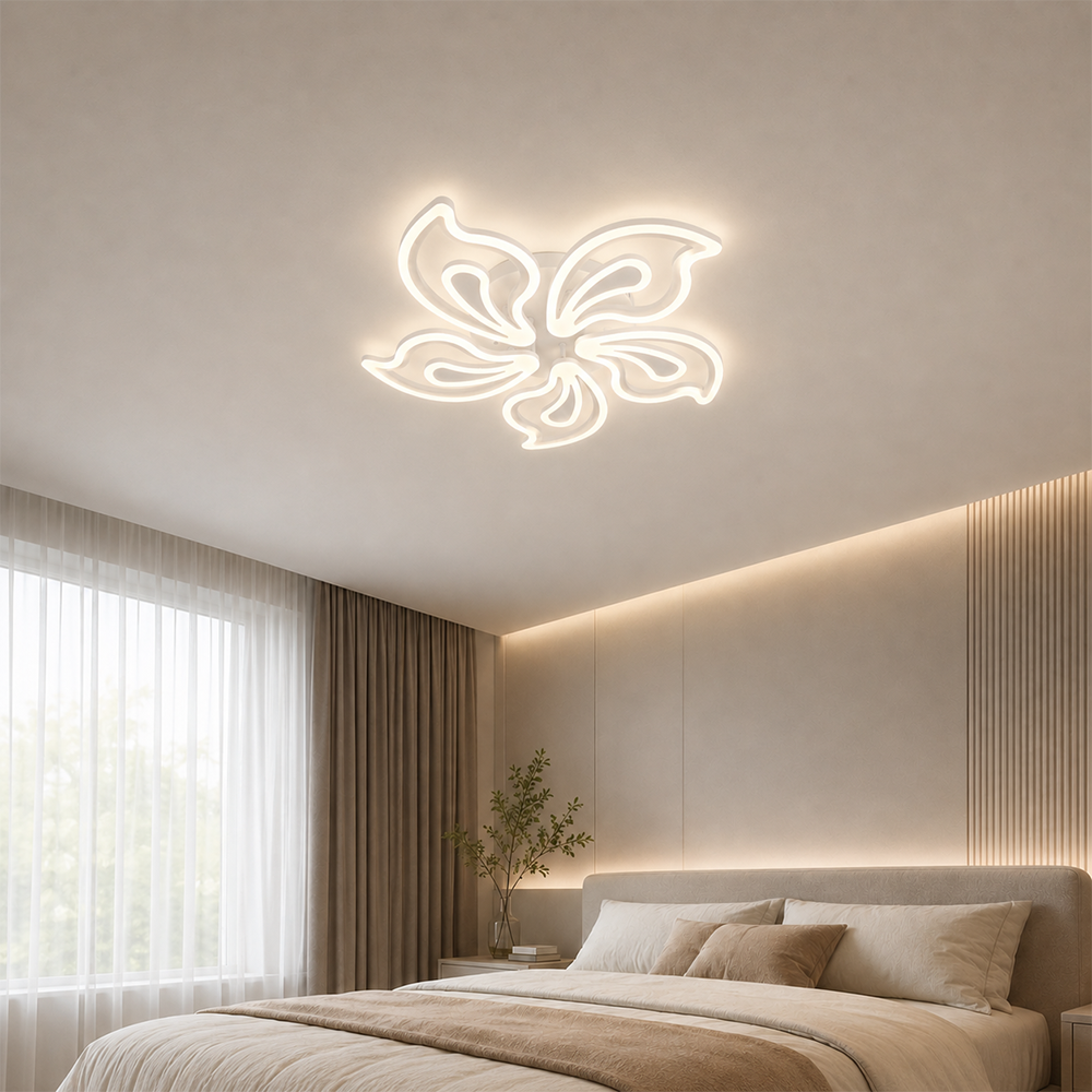 Lustra LED cu telecomanda LILY 86W, 5 Elemente, lumina Rece/Calda/Neutra, Dimabila, Alb Lustre LED cu Telecomanda Default Title Alessandro Design