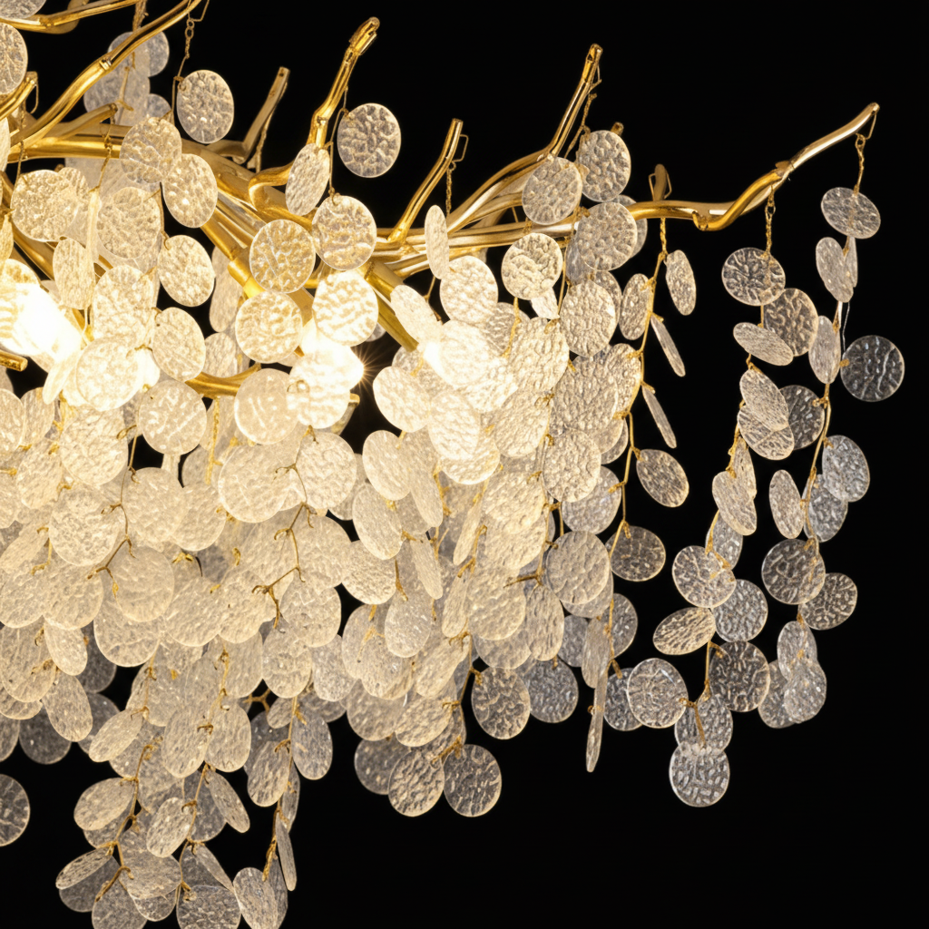 Candelabru Cristal WALTZ Serenade, 6xG9, Auriu, 60cm, Inaltime Reglabila