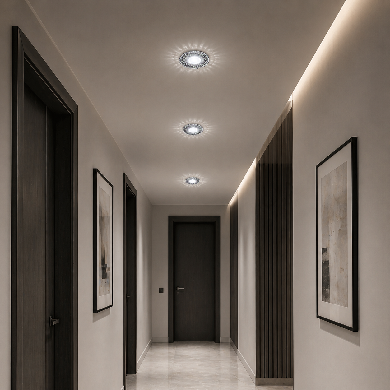 Spot LED ORBITA, 5W, Rotund, Lumina Rece + RGB, Alb, Rasina si Sticla