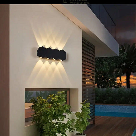 Aplica LED AX231, Exterior si Interior, 8 Surse, 16W, Negru, 3000K