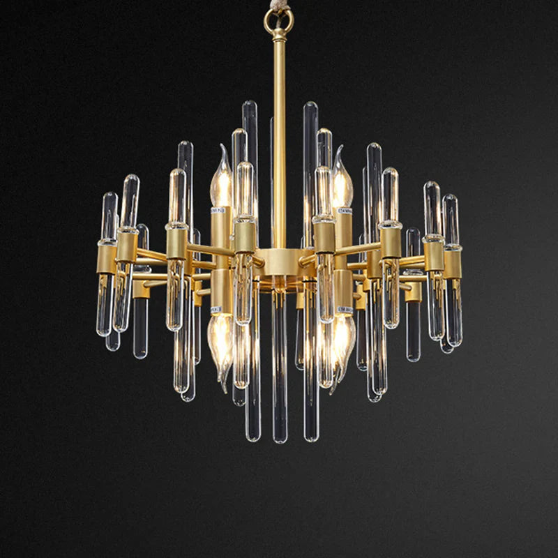 Candelabru Cristal CC850/480GD ,6xE14, 48X45cm, Inaltime Reglabila, Auriu Lucios, Inaltime Reglabila, Design Elegant, Metal si Cristal Candelabre Cristal Default Title Alessandro Design