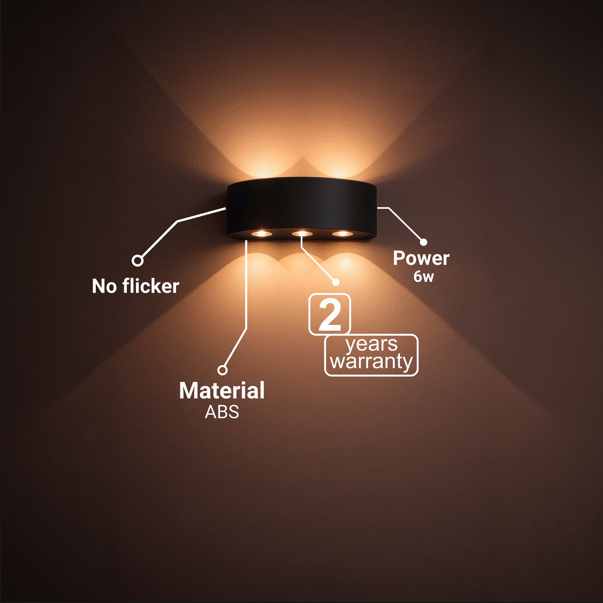Aplica LED Exterior Ellis, 6W, 6 Surse de lumina, Lumina Calda, Negru Aplice de Exterior Default Title Alessandro Design