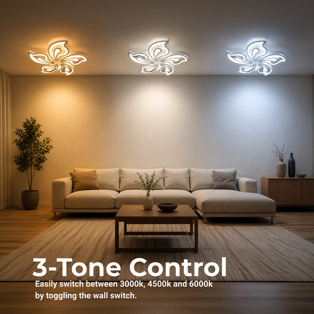 Lustra LED cu telecomanda LILY 86W, 5 Elemente, lumina Rece/Calda/Neutra, Dimabila, Alb Lustre LED cu Telecomanda Default Title Alessandro Design
