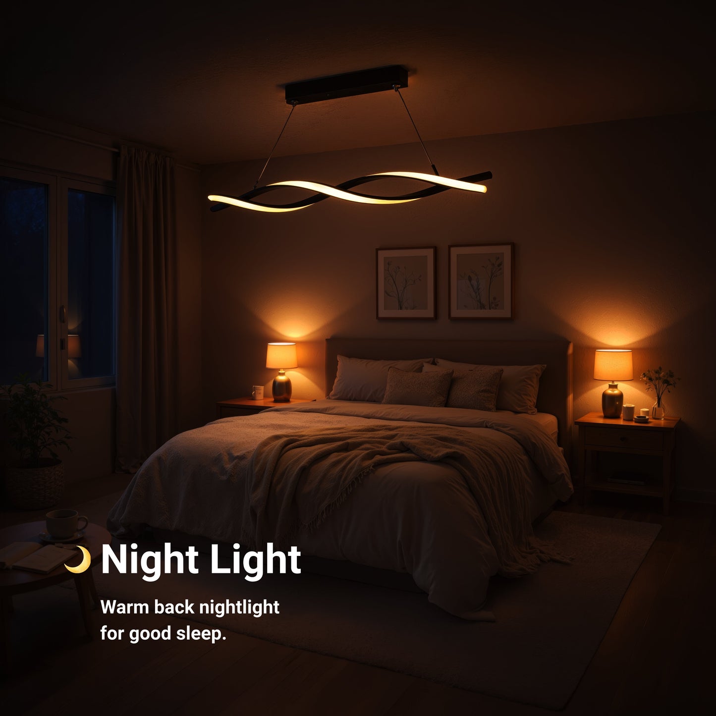 Lustra LED Suspendata cu Telecomanda, FLUX, 27W, 116cm, Lumina Rece/Calda/Neutra 3000K/4000K/6000K, Dimabila, Negru, Inaltime Reglabila, Metal si Silicon