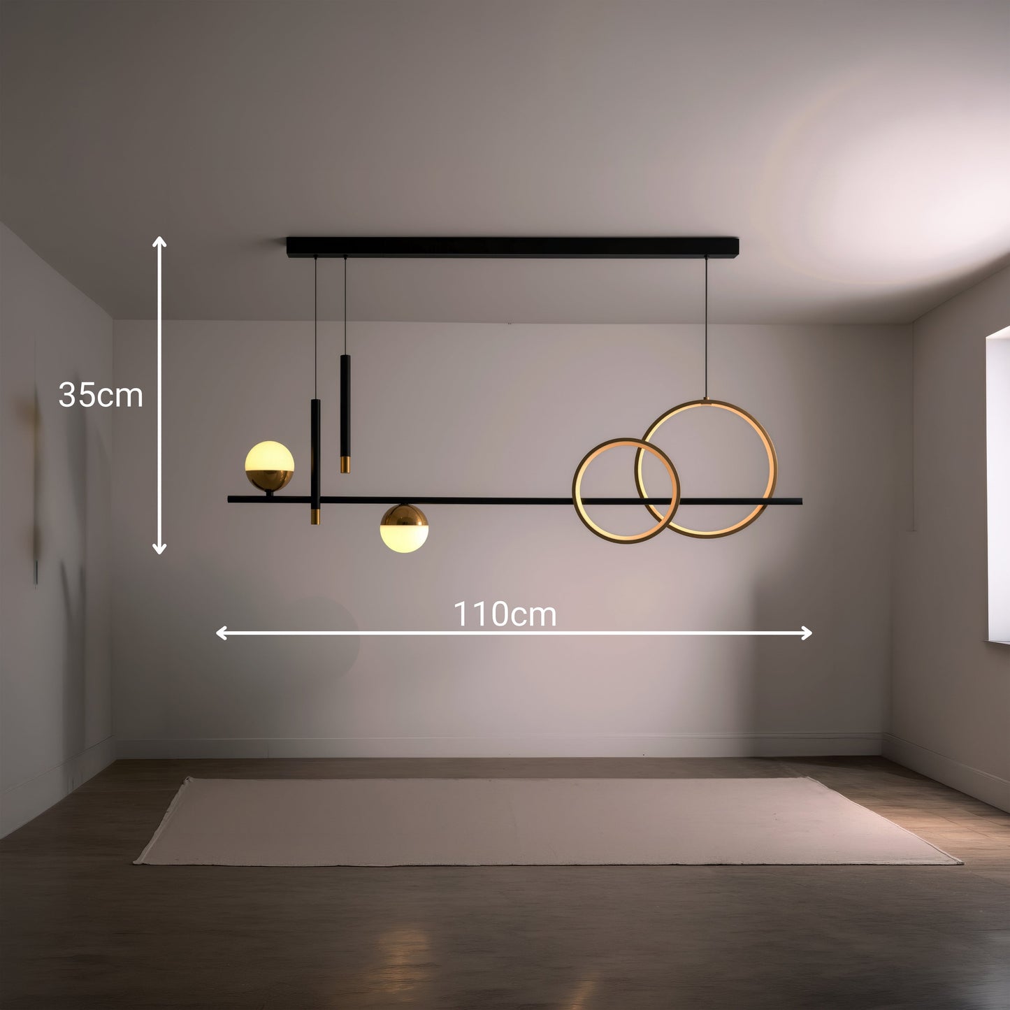 Lustra LED suspendata cu telecomanda DAMARA 44W, lumina Rece/Calda/Neutra, Dimabila, Negru, Inaltime Reglabila Lustre LED cu Telecomanda Default Title Alessandro Design