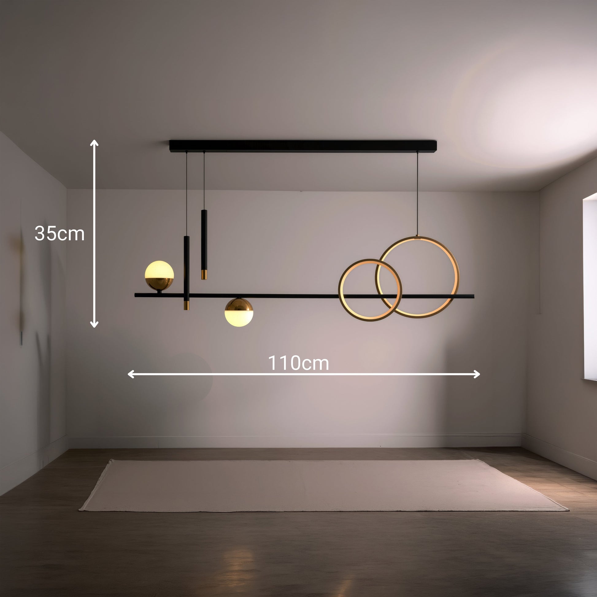 Lustra LED suspendata cu telecomanda DAMARA 44W, lumina Rece/Calda/Neutra, Dimabila, Negru, Inaltime Reglabila Lustre LED cu Telecomanda Default Title Alessandro Design