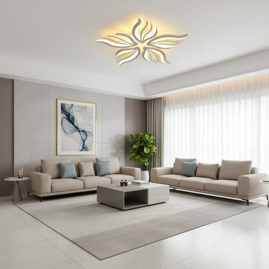 Lustra LED cu telecomanda SAKURA 62W, 5 Petale, lumina Rece/Calda/Neutra, Dimabila, Alb Lustre LED cu Telecomanda Default Title Alessandro Design