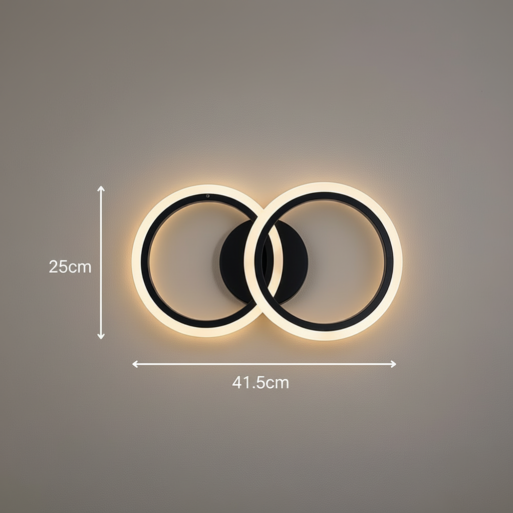 Lustra LED cu telecomanda BETTY 27W, 2 Cercuri, lumina Rece/Calda/Neutra, Dimabila, Negru Lustre LED cu Telecomanda Default Title Alessandro Design