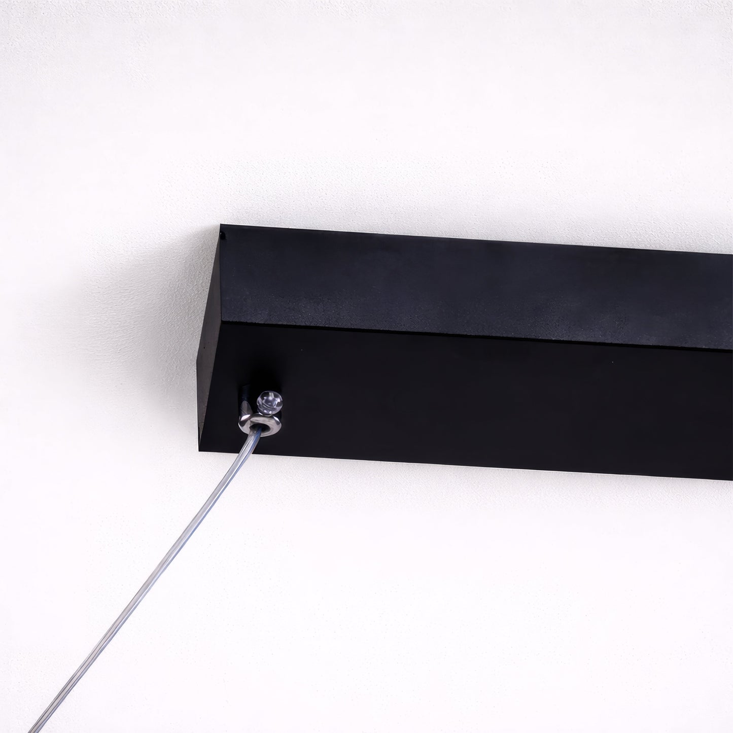 Lustra LED Suspendata cu Telecomanda, FLUX, 27W, 116cm, Lumina Rece/Calda/Neutra 3000K/4000K/6000K, Dimabila, Negru, Inaltime Reglabila, Metal si Silicon