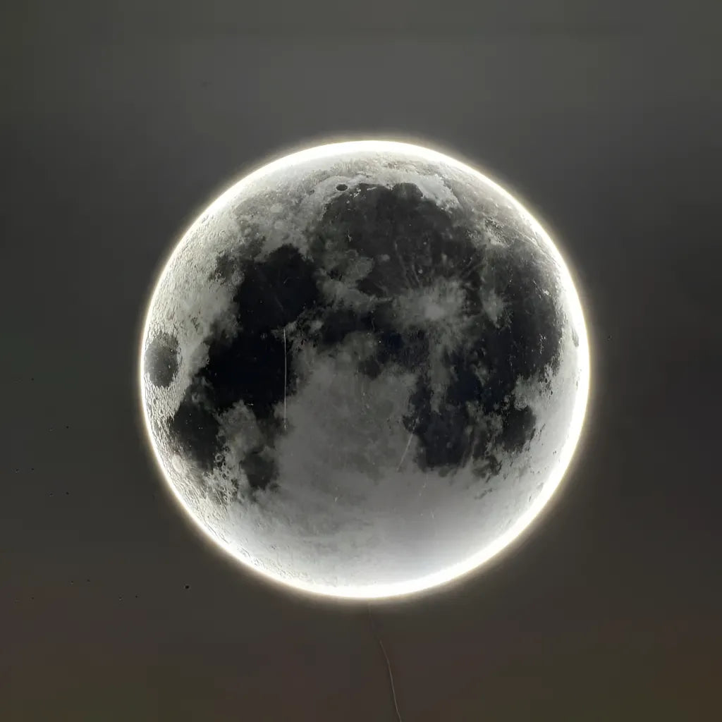 Aplica LED Decorativa cu Telecomanda, Luna 34W Diametru 50CM Lumina Calda Neutra Rece 3000/4000/6000K