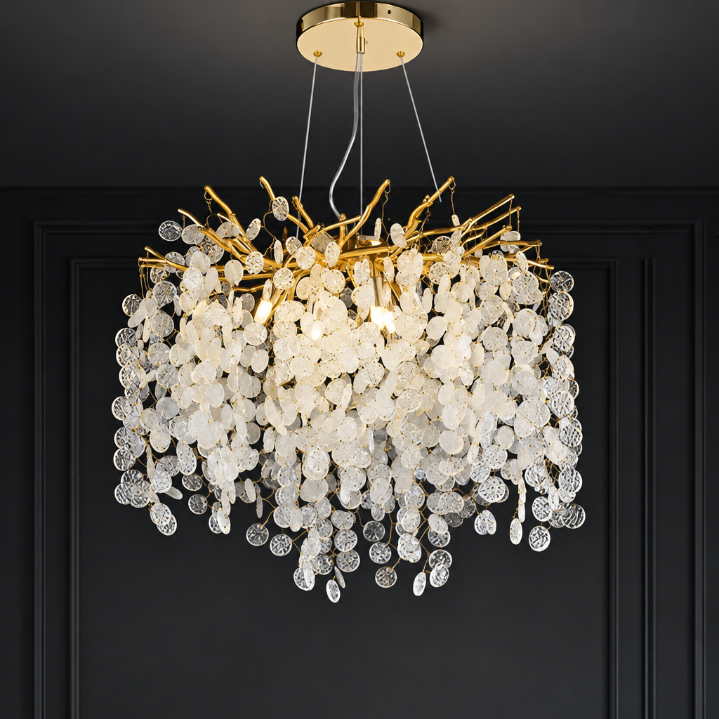 Candelabru Cristal WALTZ Serenade, 6xG9, Auriu, 40cm, Inaltime Reglabila Candelabre Cristal Default Title Alessandro Design