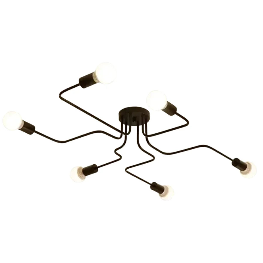 Lustra MODERNIST Hexa 6, 6x E27, Negru, Design Modern Lustre Industrial Default Title Alessandro Design