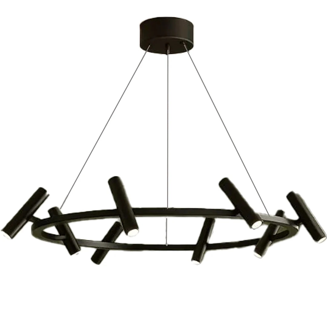 Lustra LED Harman, 29W, 8 Surse, Lumina Neutra, Negru Lustre Moderne Default Title Alessandro Design