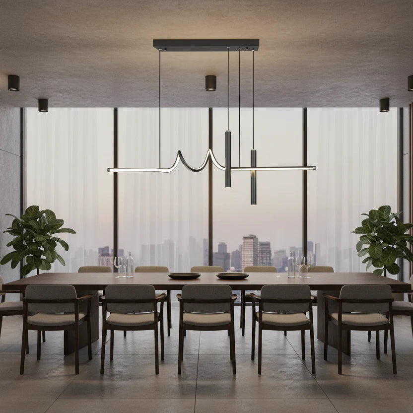 Lustra LED suspendata cu telecomanda DANNA 36W, lumina Rece/Calda/Neutra, Dimabila, Negru, Inaltime Reglabila Lustre LED cu Telecomanda Default Title Alessandro Design