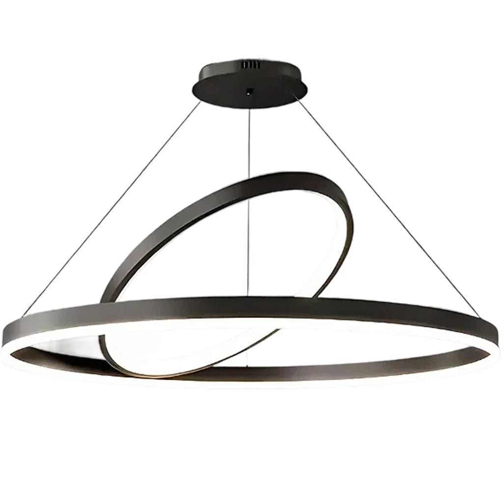 Lustra LED Suspendata PAGANO 47W, 3000K, 2 Cercuri, Negru, Inaltime Reglabila Lustre Moderne Default Title Alessandro Design