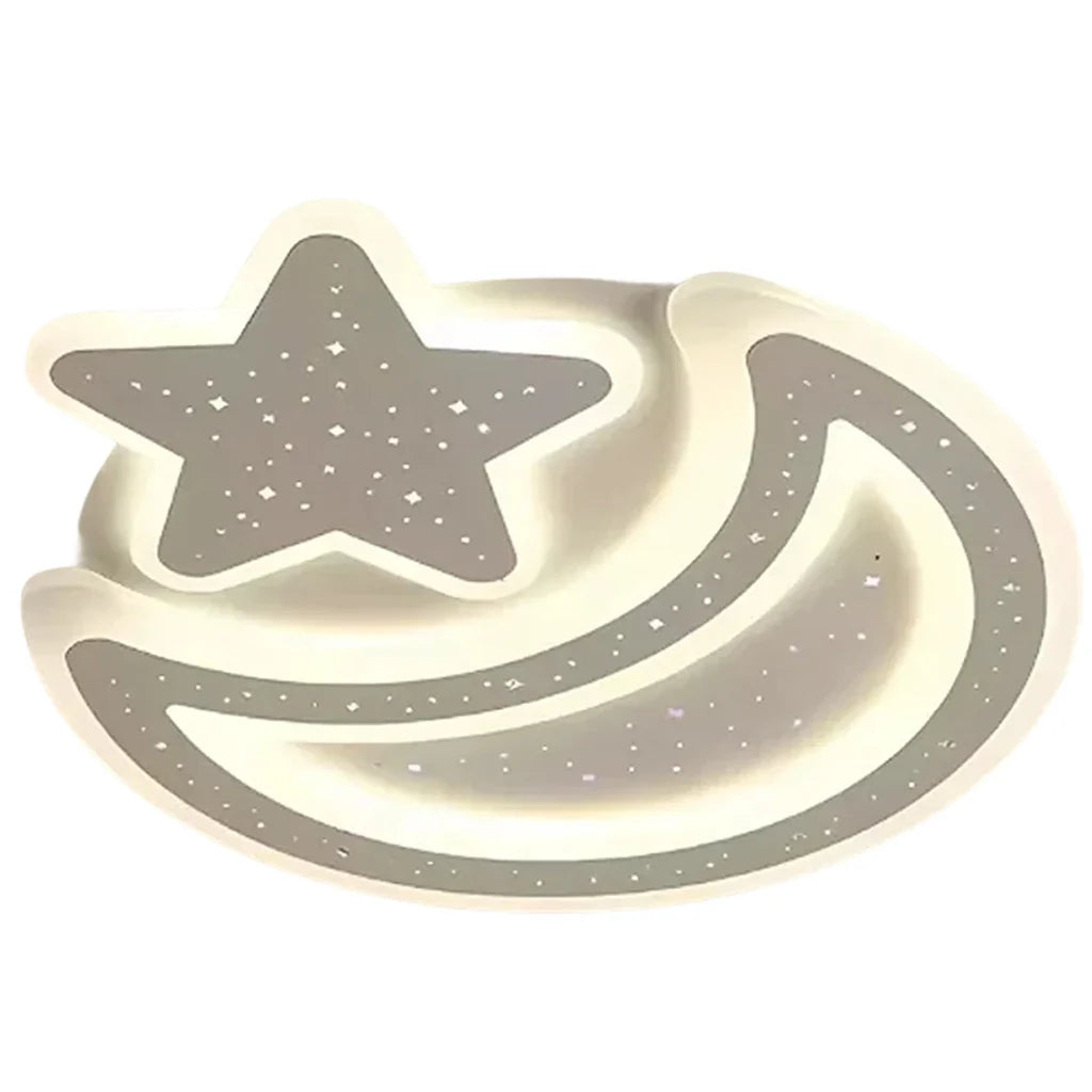 Lustra LED Nova cu Telecomanda, 89W, Dimabil, Forma Luna si Stea, Alb Lustre LED cu Telecomanda Default Title Alessandro Design