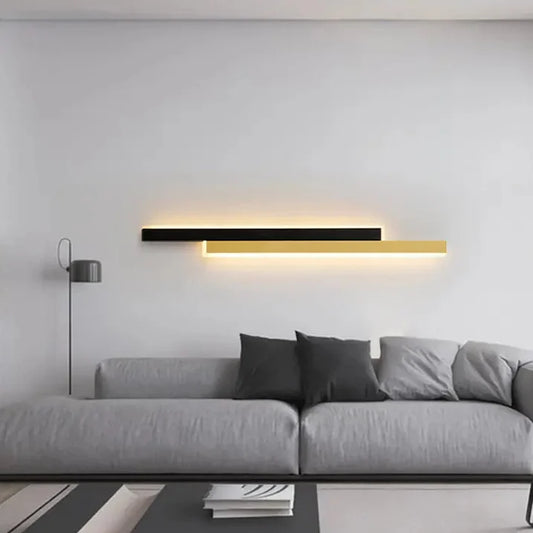 Lustra LED LINIUS 29W, 2 Elemente, Liniara, Lumina Calda/Neutra/Rece, Auriu Negru Aplice de Interior Default Title Alessandro Design