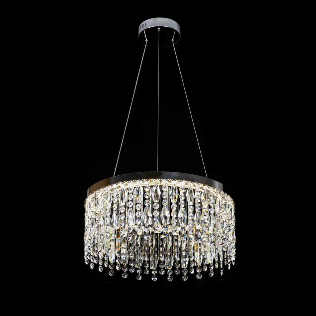 Candelabru LED cu Telecomanda, 76W, ROYALE Nobile, Diametru 40 cm, Inaltime 120 cm, Lumina Rece/Neutra/Calda, Dimabila, Argintiu, Cristal, Otel Lustre LED cu Telecomanda Default Title Alessandro Design