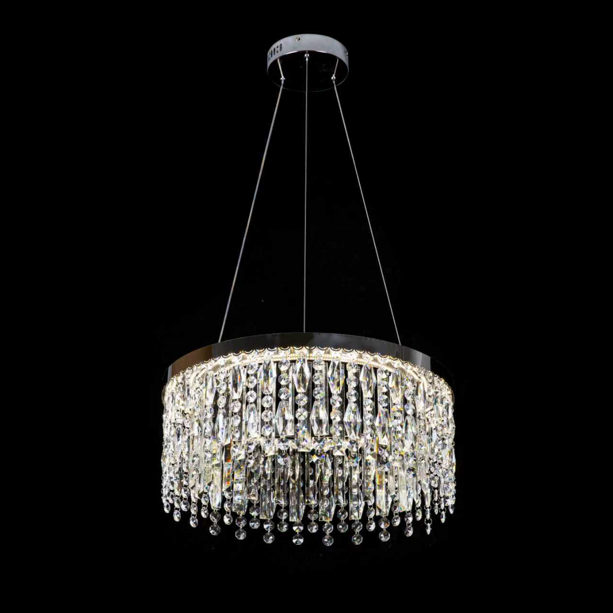 Candelabru LED cu Telecomanda, 98W, ROYALE Eleganza, Diametru 50 cm, Inaltime 120 cm, Lumina Rece/Neutra/Calda, Dimabila, Argintiu, Cristal, Metal Lustre LED cu Telecomanda Default Title Alessandro Design