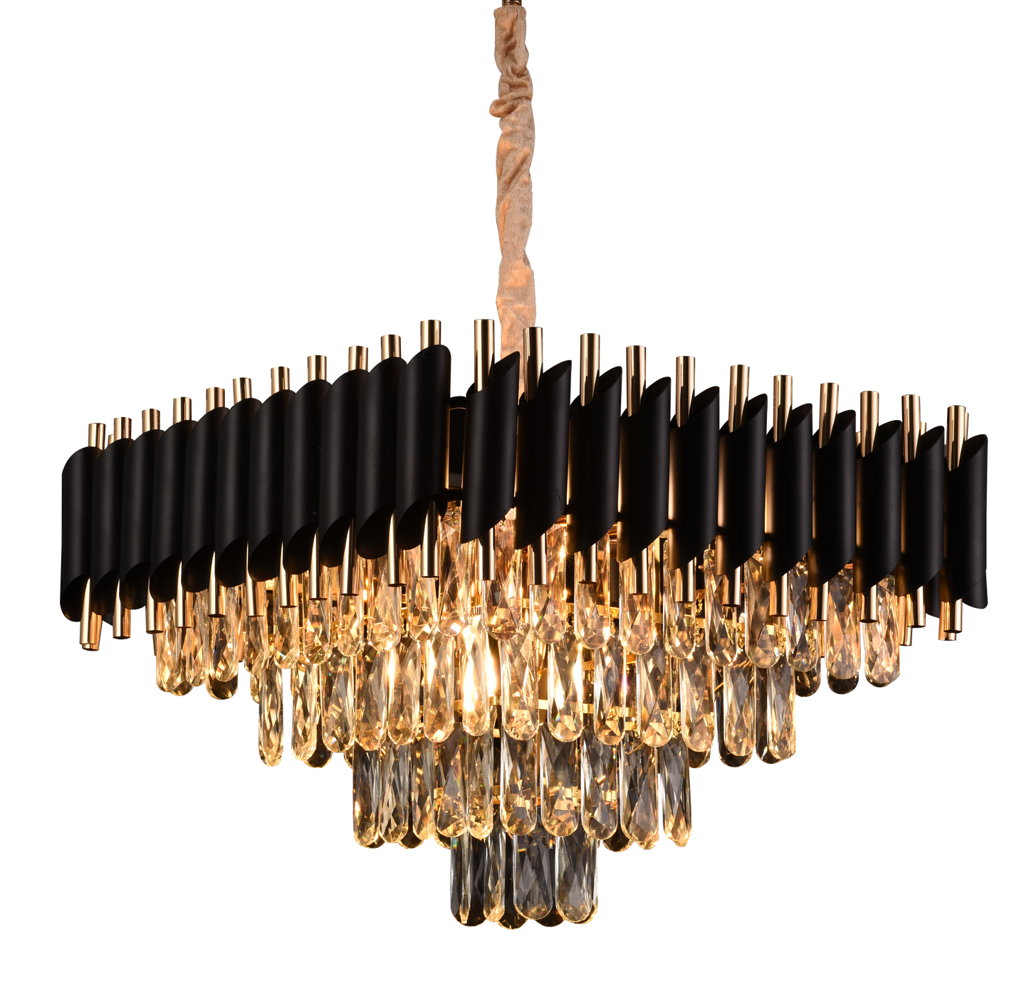 Candelabru Cristal VERSAILLES Nobile 5xE14, Diametru 38cm, Inaltime 35 cm Reglabila, Auriu, Negru, Metal, Cristal Candelabre Cristal Default Title Alessandro Design