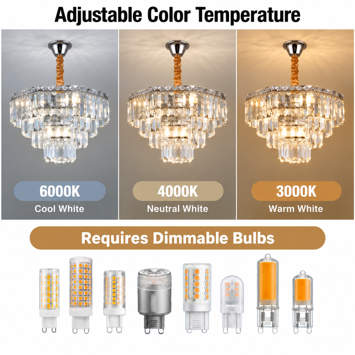 Candelabru Cristal ADAMA Nobile, 5x E14, Diametru 40cm, Crom Lucios, Inaltime Reglabila