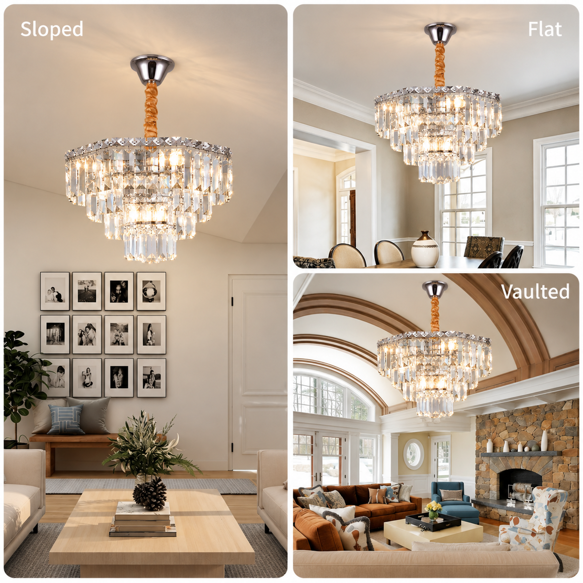 Candelabru Cristal ADAMA Nobile, 5x E14, Diametru 40cm, Crom Lucios, Inaltime Reglabila