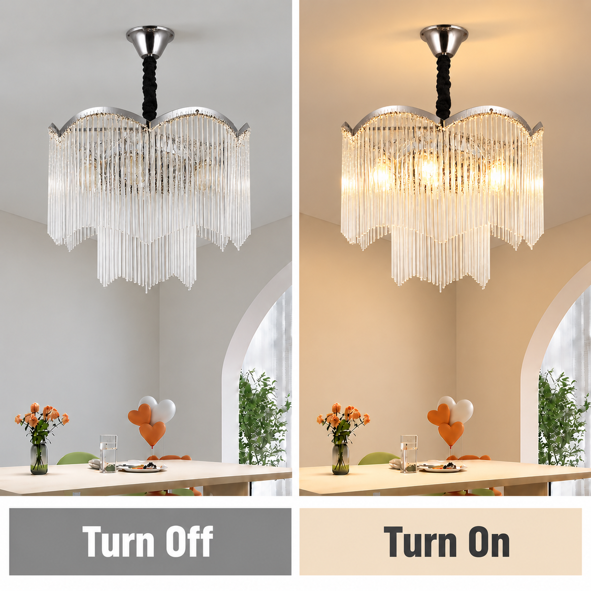 Candelabru Cristal MEKELLE Nobile, 6x E14, Diametru 40cm, Metal si Cristal, Crom Lucios, Inaltime Reglabila