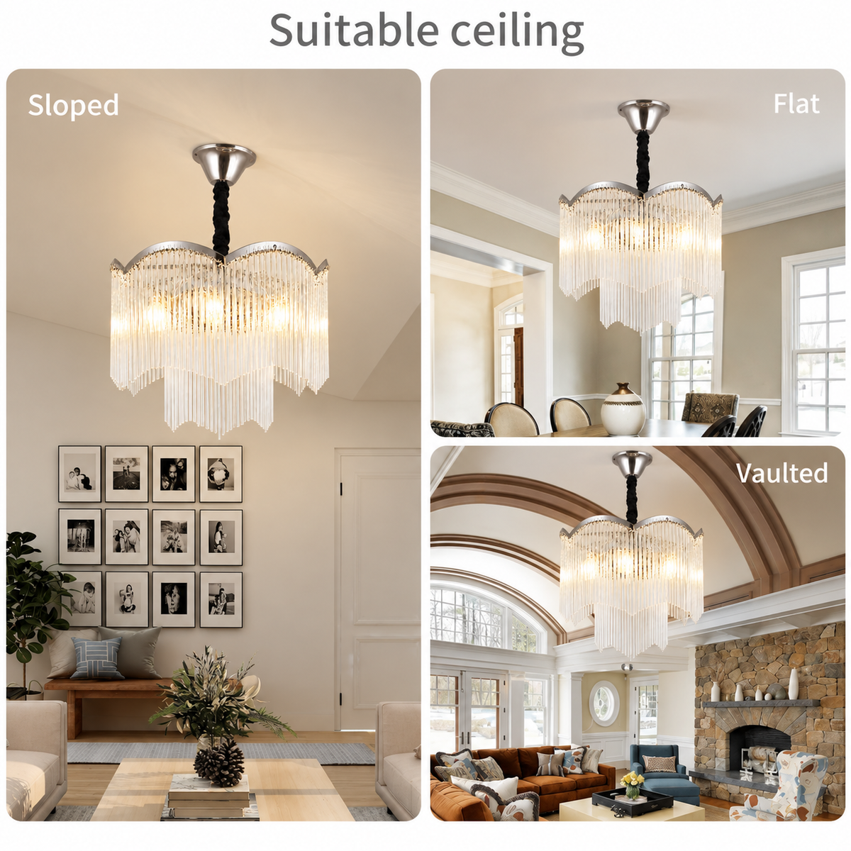 Candelabru Cristal MEKELLE Magno, 10x E14, Diametru 60cm, Metal si Cristal, Crom Lucios, Inaltime Reglabila