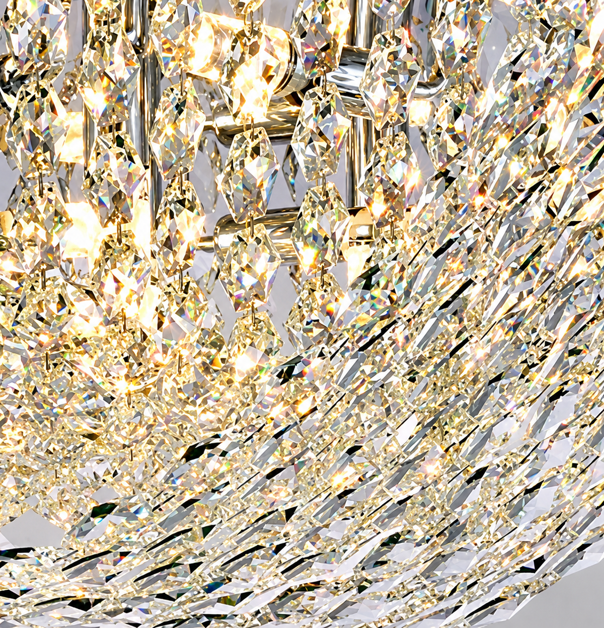 Candelabru Cristal QEQERTARSUAQ Regalis, 12x E14, Diametru 80cm, Metal si Cristal, Crom Lucios
