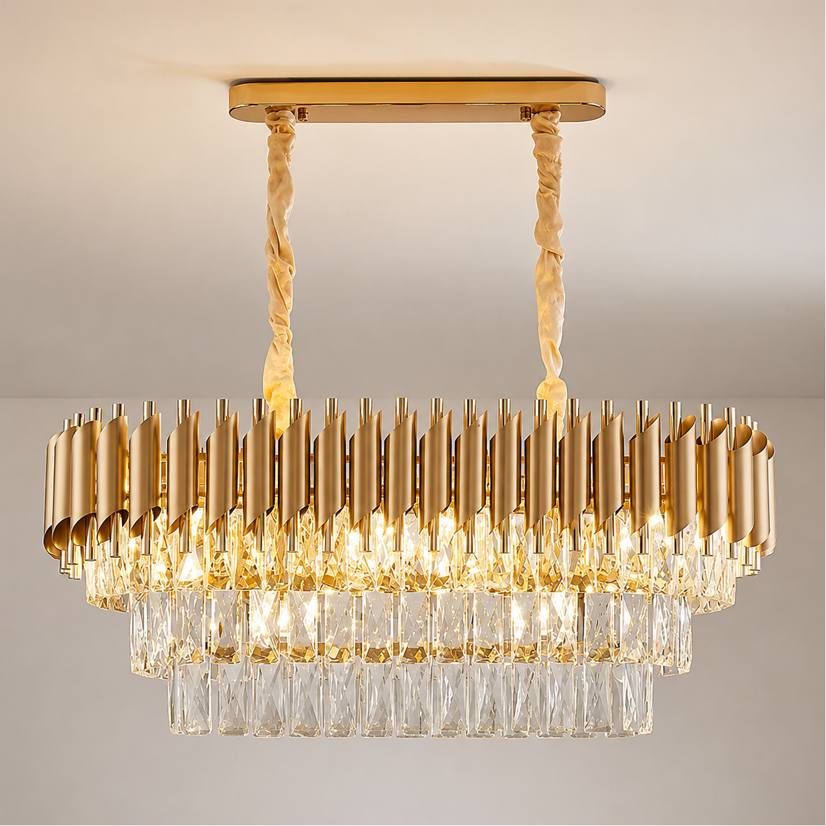 Candelabru Cristal VERSAILLES Regalis 10xE14, Lungime 78 cm, Auriu, Inaltime Reglabila