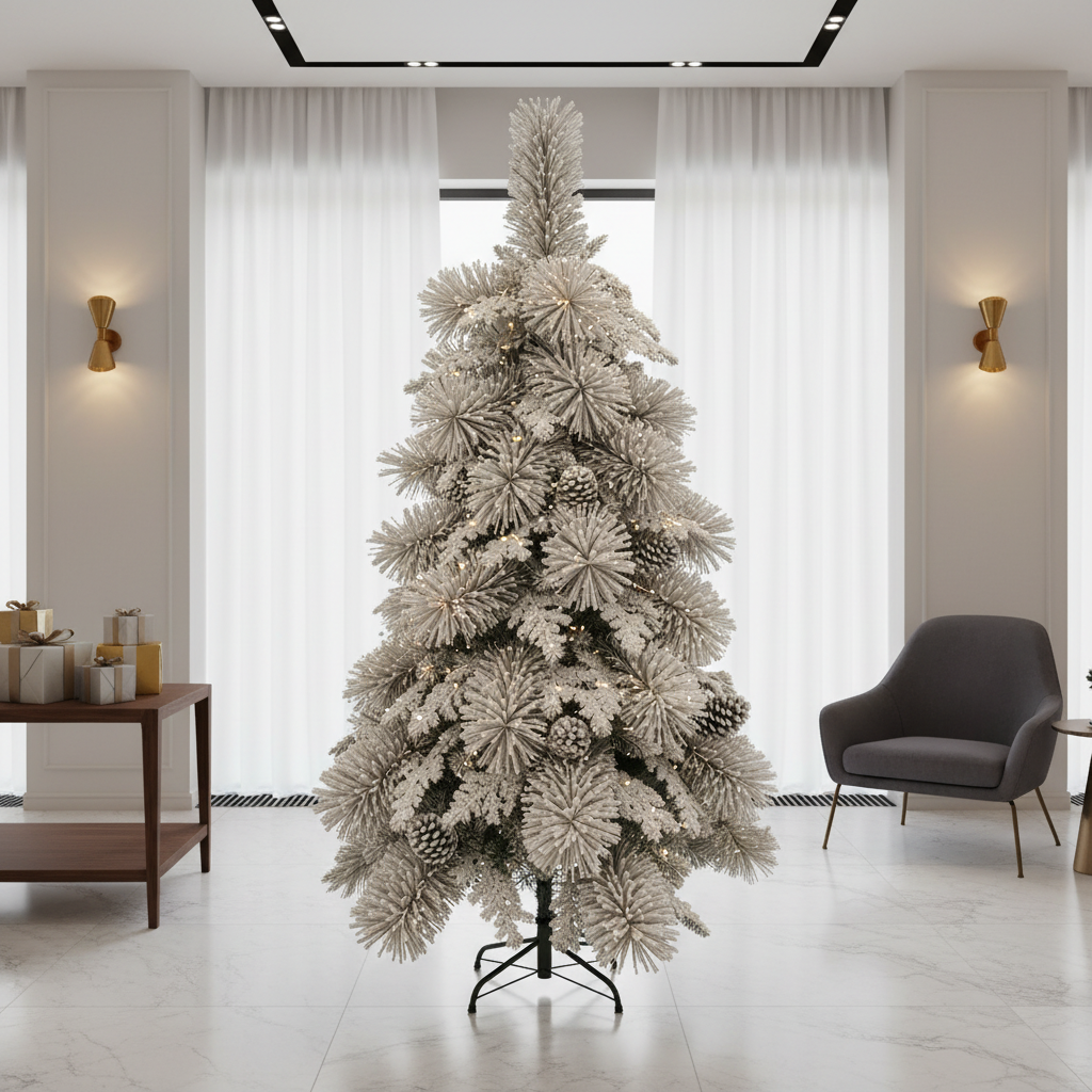 Decorațiune Brad Artificial UPERNAVIK, 180 cm, 550 vârfuri, Suport Metalic, Plastic, Verde