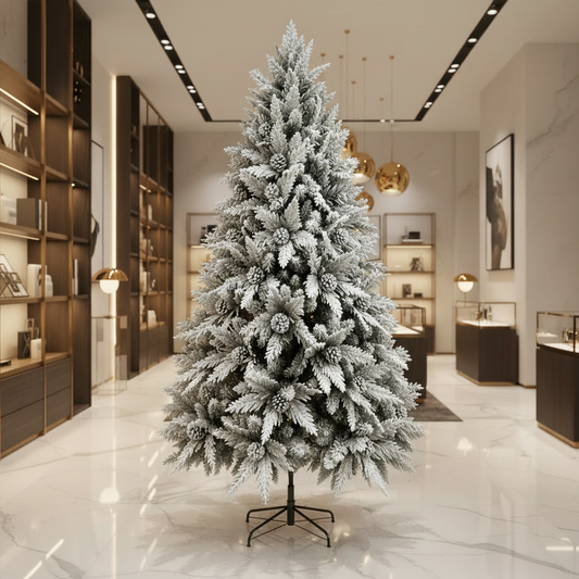 Decorațiune Brad Artificial GLEIS, 210 cm, 1200 vârfuri, Suport Metalic, Verde