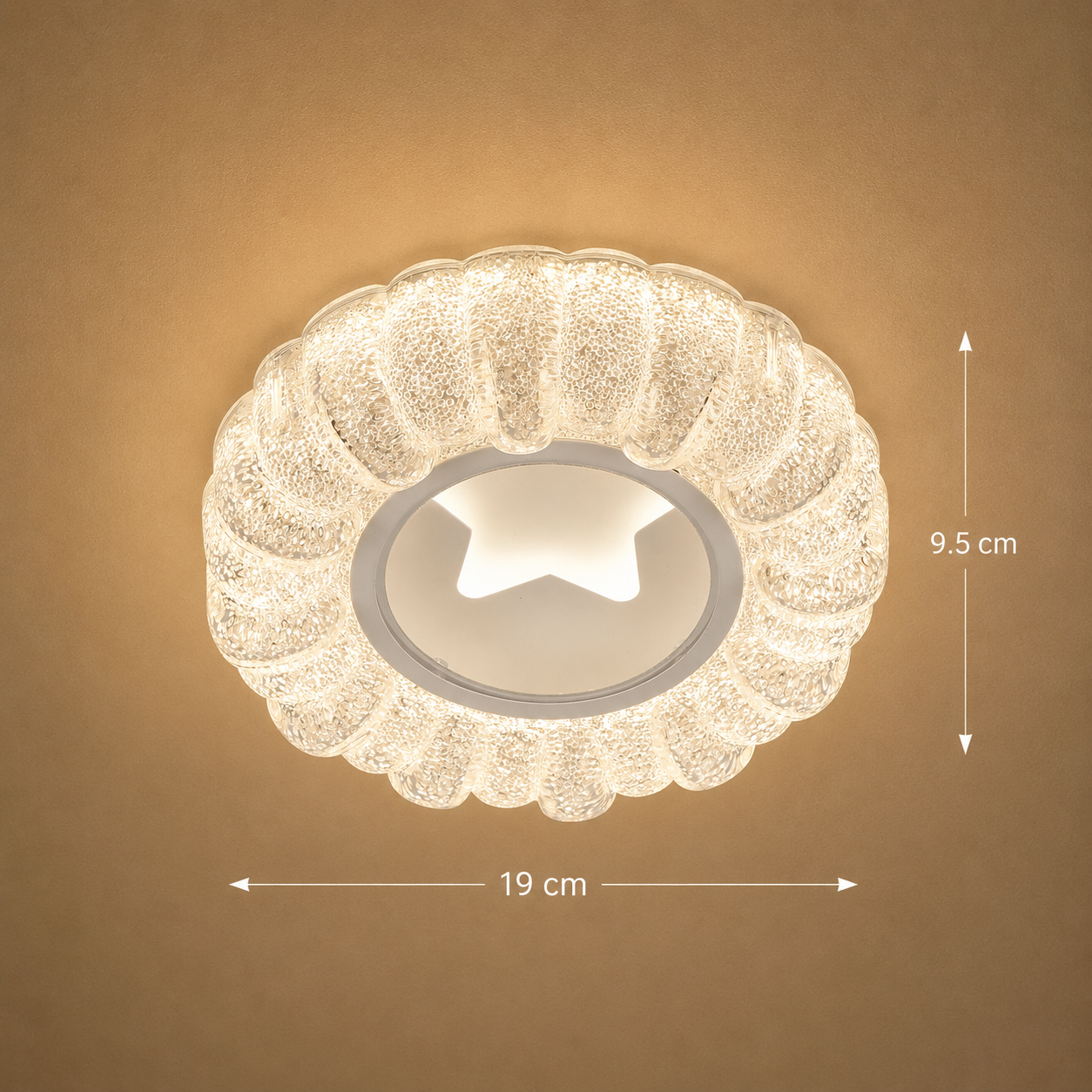 Lustra LED STARR Petito, 21W, Diametru 19cm, Lumina Calda/Neutra/Rece, Alb, Metal si Cristal