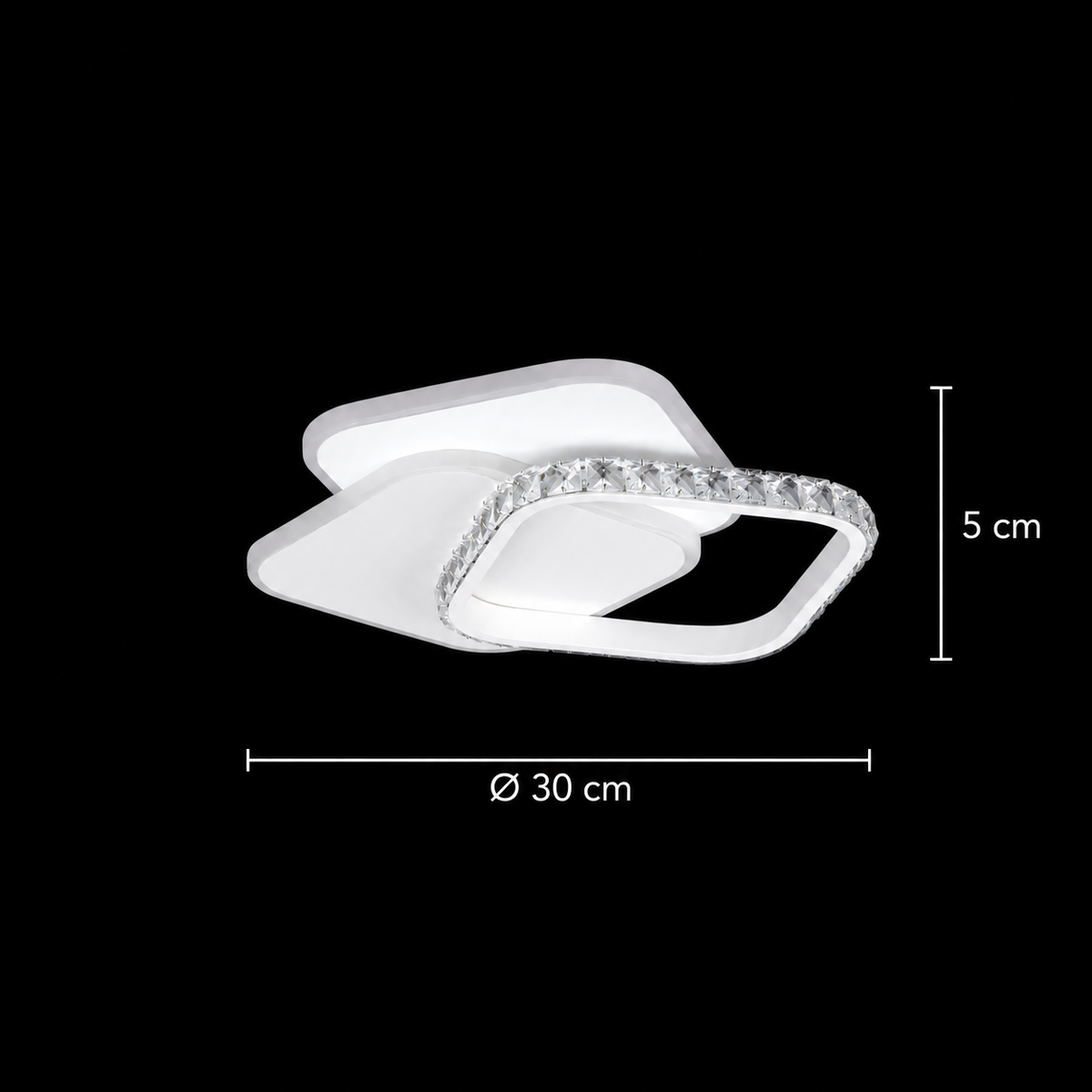 Lustra LED cu cristal ANASTASIA 39W, Diametru 30cm, lumina Rece/Calda/Neutra, Alb