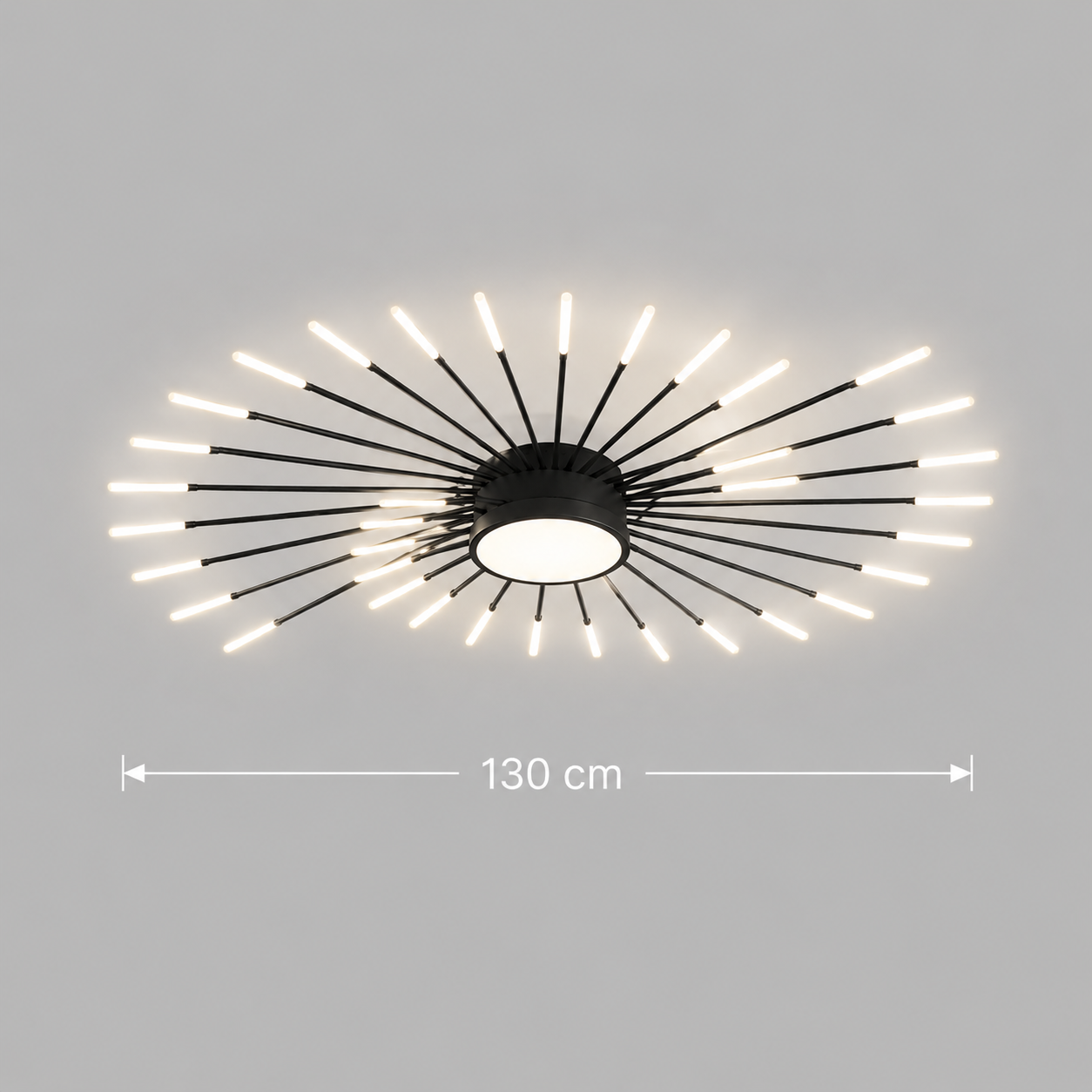Lustra LED KALESA Grande Supremo, Ø130cm,  Lumina Neutra 4000K, 42W, Alb, Metal si Acril