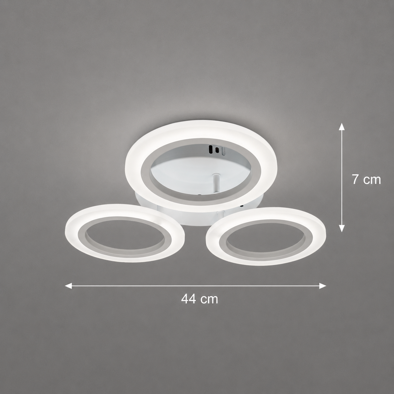 Lustra LED MARA 27W, 3 Cercuri, lumina Neutra, Alb