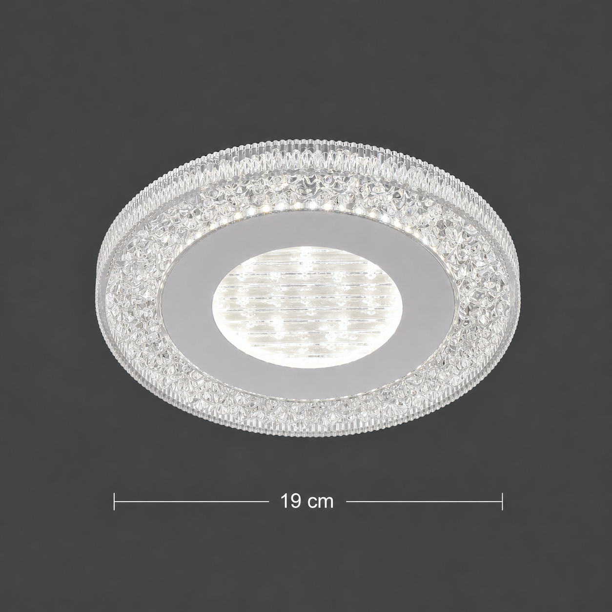 Lustra LED SHARIN, 18W, Diametru 19cm, Lumina Calda/Neutra/Rece, Alb, Metal si Acril