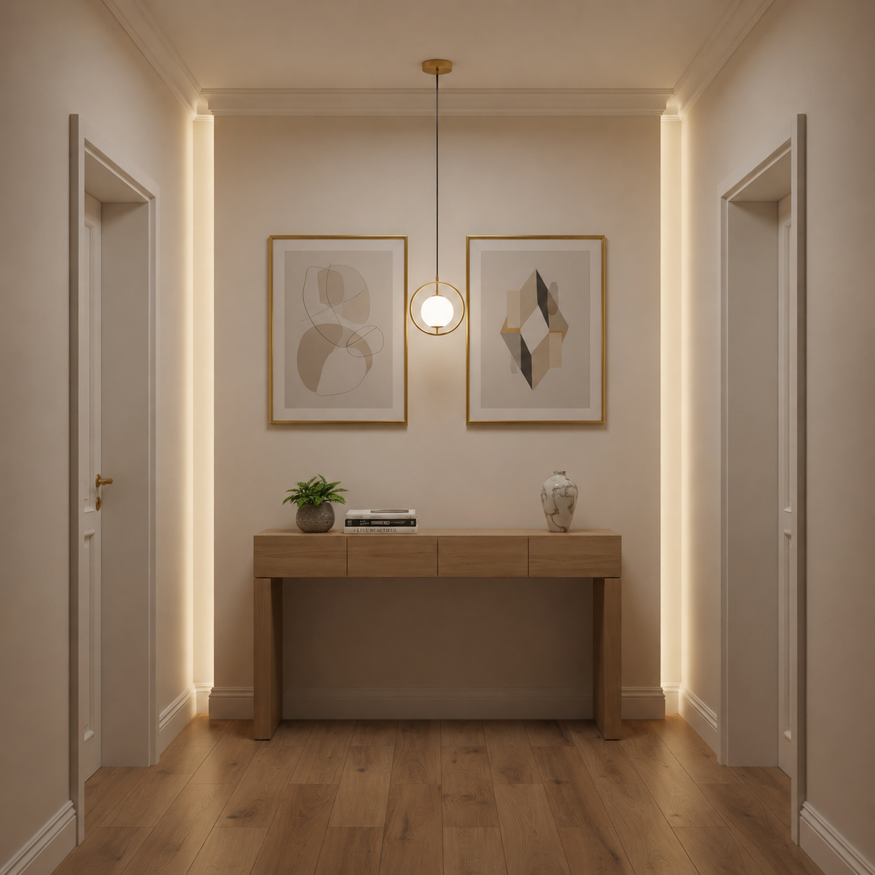 Lustra LOFT Haven, 1x E27, Alb Auriu, Metal, Inaltime Reglabila