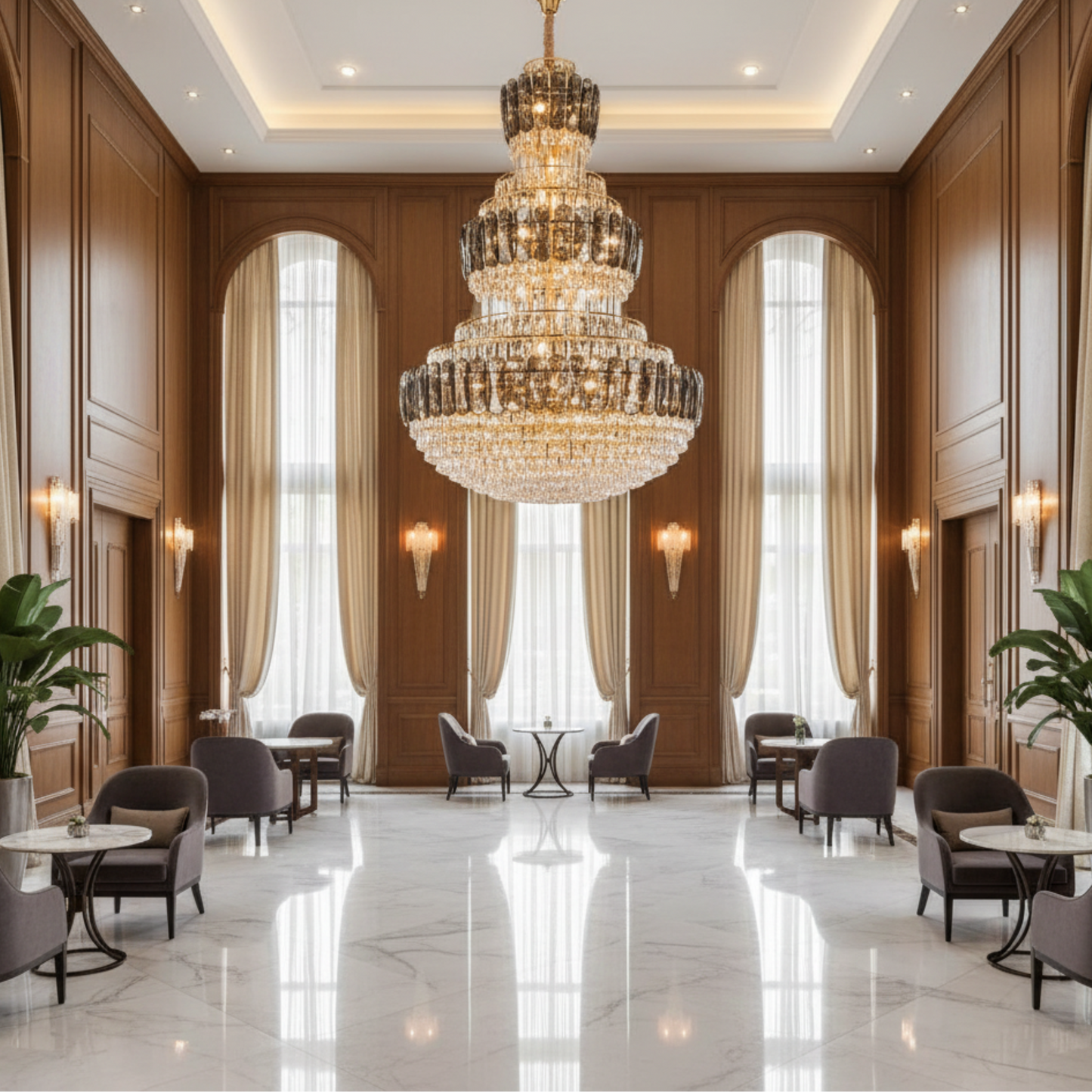 Candelabru Cristal VELIOR Supremo 40xE14, D100 cm, Auriu, Inaltime Reglabila, Metal si Cristal